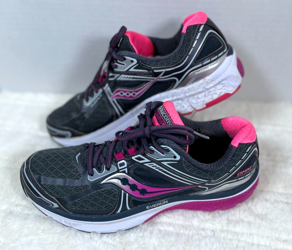 Saucony Omni 15 Womens Running Shoes Size 10.5 Black Pink S10315-1