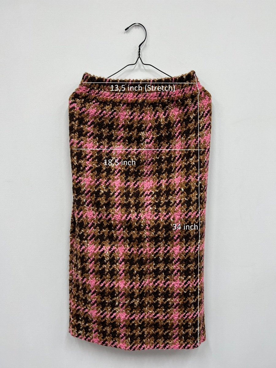 Miu Miu Tweed Wool Cotton Textured Skirt Multicolor Size 40