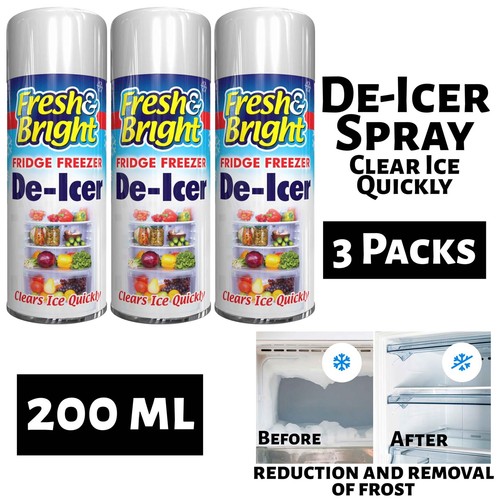 3 x Fridge Freezer De Icer Spray Defrost Ice Quickly Anti Bacterial