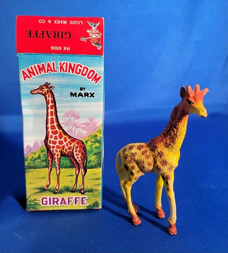VINTAGE MARX ANIMAL KINGDOM GIRAFFE 1960's HAND-PAINTED FIGURE IN ORIGINAL BOX