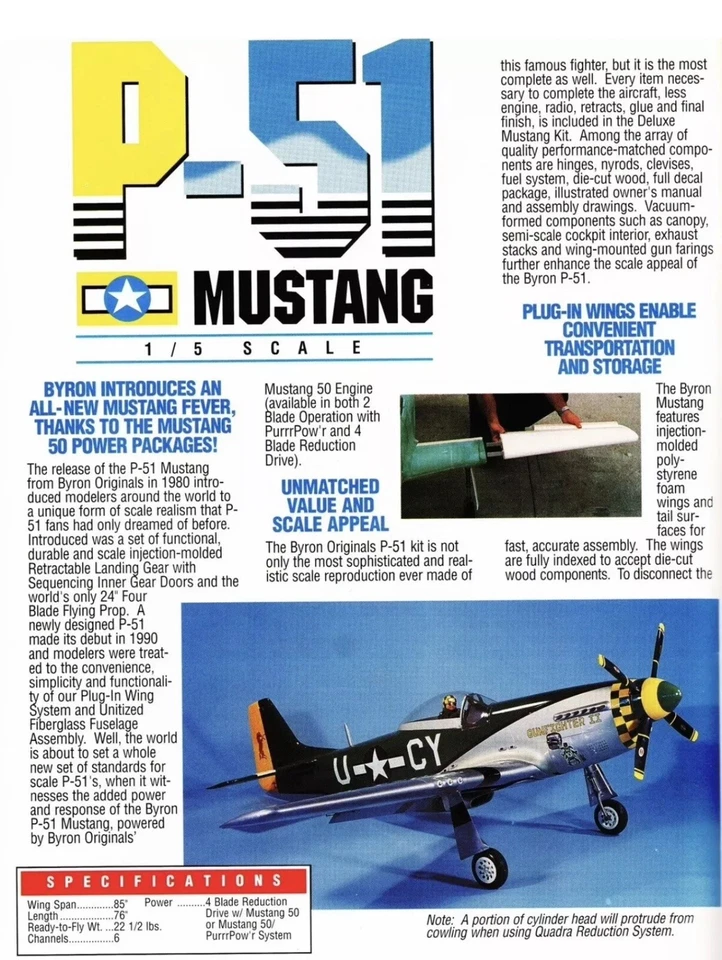 BYRON ORIGINALS P-51 MUSTANG REPLACEMENT EPOXY LOWER INTAKE Only - Image 2 of 2