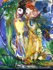 Unexpected Date.Original Watercolor Painting