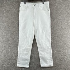 Ella Moss Junior Jeans Size 6/28 White Mid Rise Straight Leg Front Button