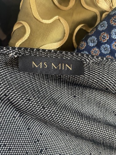 MS MIN Cardigan Long Open Wide Sleeves Black White Size S/M Viscose Luxury Heavy - Picture 8 of 10