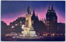 Postcard - Brigham Young Monument, Salt Lake City, Utah, USA