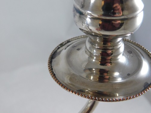 Vtg 3 Arm Convertible Candle Holder Candelabra Silver on Copper England 10 1/4"H - Picture 5 of 14