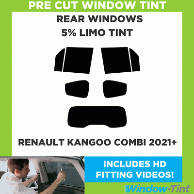 Pre Cut Window Tint for Renault Kangoo Combi 2021+ 5% Limo Black Rear Car Film