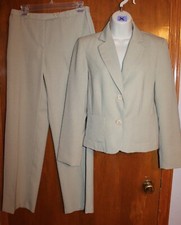 NORTON MCNAUGHTEON Petite 8P 2-PIECE SUIT beige lined jacket  pants EUC