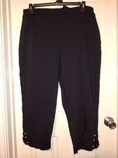 New JM Collection Women's Black Stretchy Capris Pointe Pants Sz XL