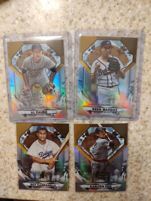 (4) 2022 Topps Update Chrome Diamond Greats GREG MADDUX Carlton Fisk Al ...