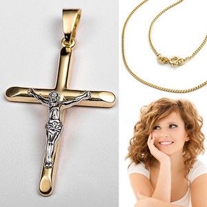 Baby Kinder Taufe Kommunion Kreuz Weiß Gold 585 (14 Kt) Mit Silber