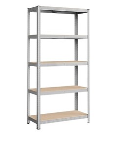 Scaffale in metallo zincato con 5 ripiani MDF rinforzati - 90x40x180H cm