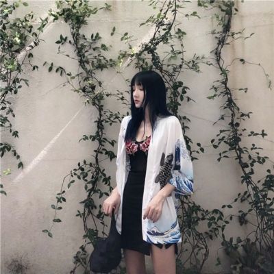 Kimono Cardigan Femme - Motif Vague Japonaise Hokusai - Style Harajuku - Taille Unique - Neuf Avec étiquette