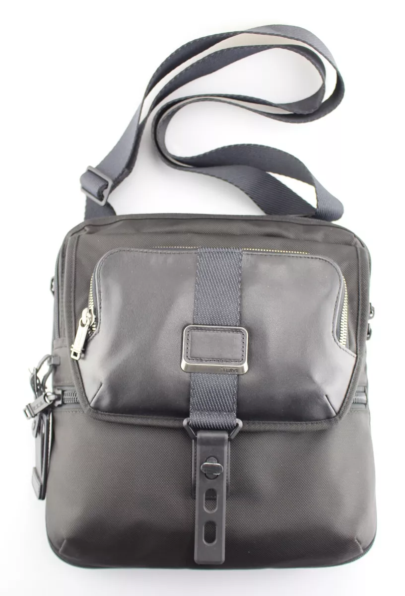 S black nylon crossbody bag with flap