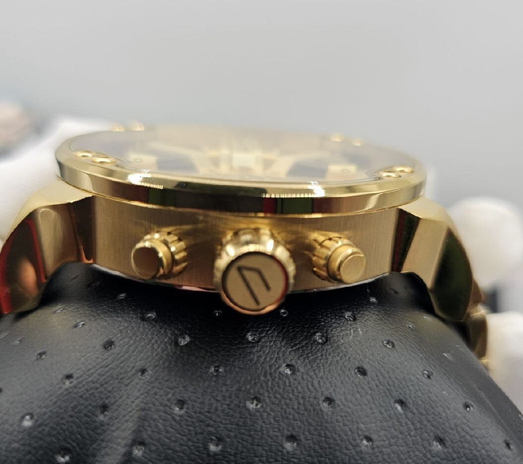 NEW DIESEL MENS WATCH DZ7399 XL 57MM STAINLESS STEEL YELLOW GOLD