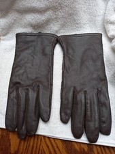 BROWN LEATHER DRIVING GLOVES LINING WOMENS SIZE 8 EC