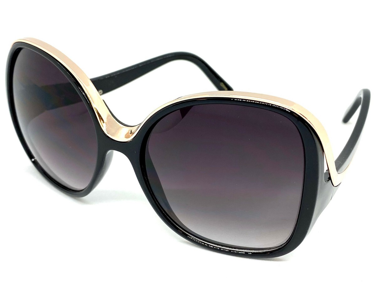 NYS Eyewear Oversized Retro Square Sunglasses – Huge Jumbo Black Frame – UV400 - View #6