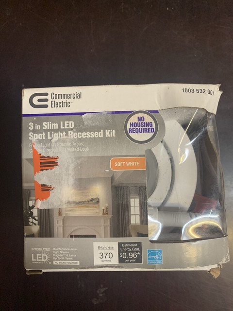 Commercial Electric Slim Baffle 3 in. Soft White LED ...