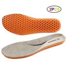 Men's Sport Shoe Insoles Orthotic Inserts Leather Comfort Insoles Replacement
