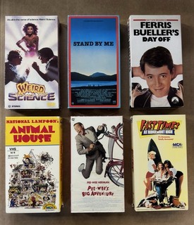 VHS LOT OF 6 — COMEDY : FERRIS • FAST TIMES • WEIRD SCIENCE • PEE WEE