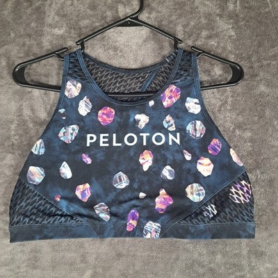 Peloton WITH Crystal Print Mesh Sports Bra XL Athleisure Gorpcore