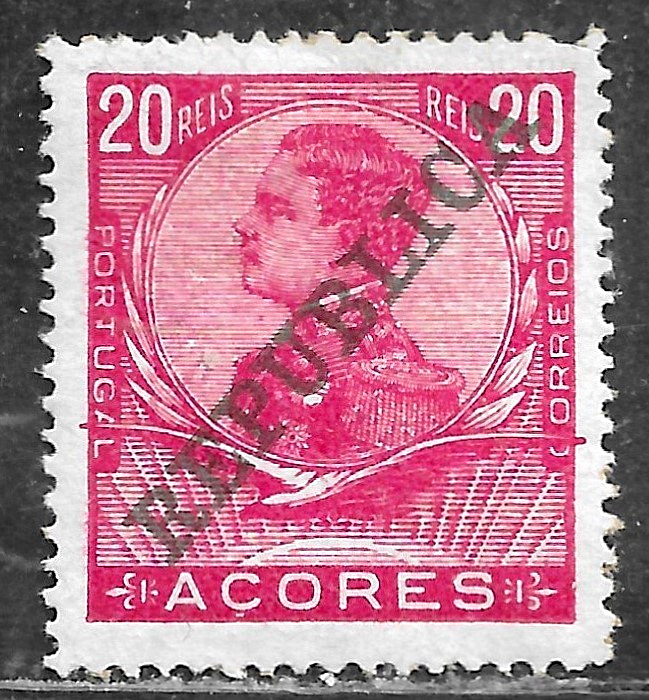 HICK GIRL-  MINT PORTUGAL-AZORES STAMP   SC#130  1910  KING MANUEL II   H360