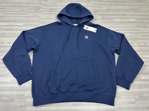 FILA Classic Relaxed Pullover Heavyweight Hoodie Mens Large Oversized Navy $65