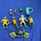 VINTAGE Lot of 4 Teenage Mutant Ninja Turtles And 1 Vehicle TMNT Figures 80-90’s