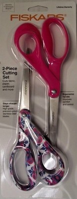 Fiskars 194512-1023 8'' Designer Scissors 2 Pc Pack Assorted Colors