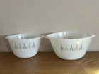 Fire King Anchor Hocking Candle Glow Cinderella Mixing Bowls Set of 2 Vintage