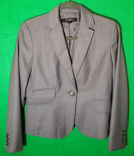 Nine West Suit Separates Jacket Size 8P Gray Career Blazer One Button