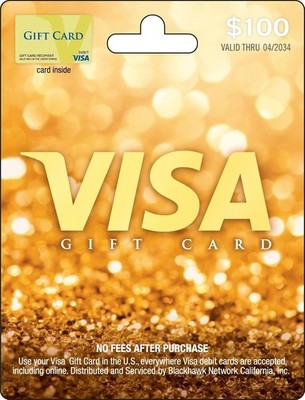 $100 Visa Prepaid Card/Physical GiftCard + 48HRS EMAIL DELIVERY/NO Card Fee 200z