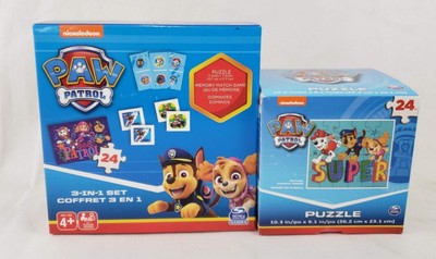 Set of 2 Paw Patrol 24 Pc Puzzles 36 Memory Match Cards 28 Dominoes Instructions