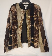 Coldwater Creek Patchwork Blazer Size XL Boho Cottagecore Fairy Artsy
