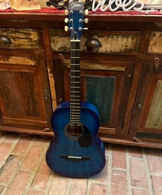 Johnson Blue Acoustic Guitar 6-String Steel String   Great Condition
