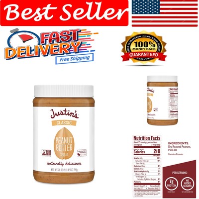 Convenient Creamy Peanut Butter 28 Oz Jar - Two Ingredients, Natural Goodness