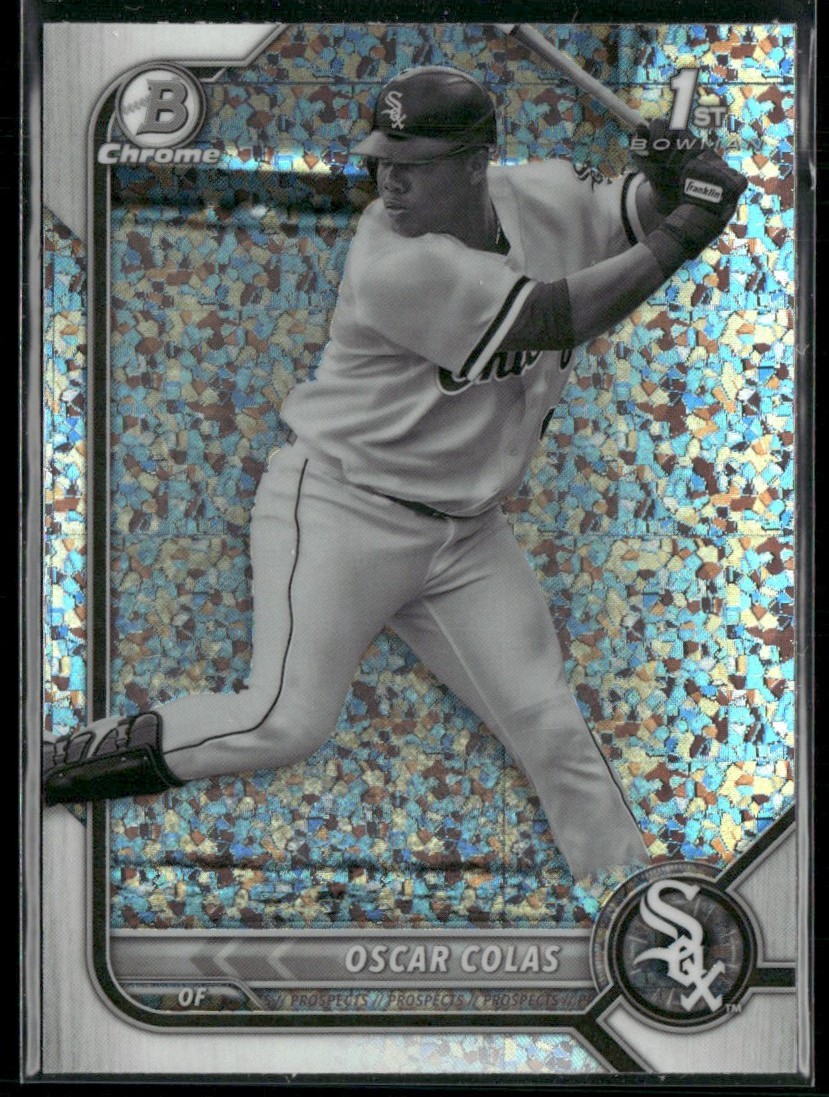 Oscar Colas 2022 Bowman Chrome Black & White Mini Diamond Refractor #BCP-152