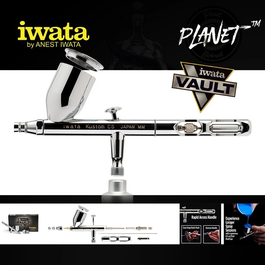 iwata Airbrush Kustom CS Eclipse - Double Action Airbrushpistole mit Fließbecher