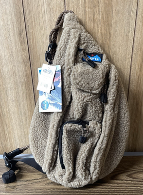 KAVU Mini Rope Fleece Bag Sling Brown Tan Khaki Crossbody 