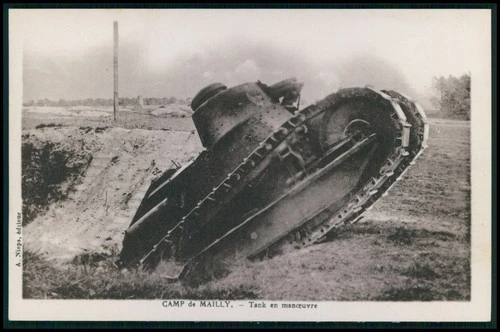 zz Military vehicle Tank WWI ww1 war original old c1915-1925 French postcard