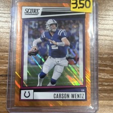 Panini 2022 Score Carson Wentz Orange Parallel Card #11 Indianapolis Colts NFL