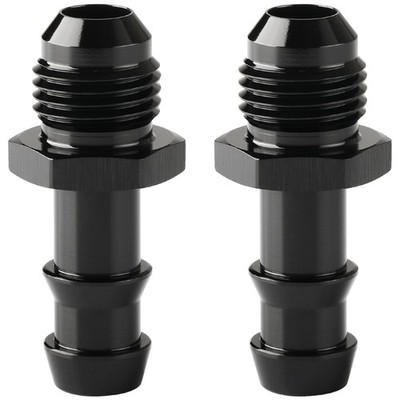Podavelle 6AN Male Flare to 3/8 Hose Barb Straight 3/8'', Black - 2PCS 