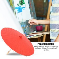 White Blank Paper Umbrella Decor Props for Kids DIY Hand Painting