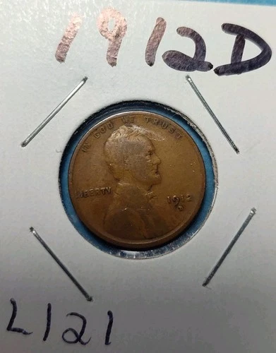 1912D Lincoln Cent / Very Good VG with Details / Low Shipping / Coin #L121