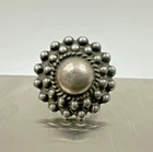 Vintage Old Pawn Navajo Sterling Silver Flower Dome Ring Sz ~5.75 to 6, 11.6g