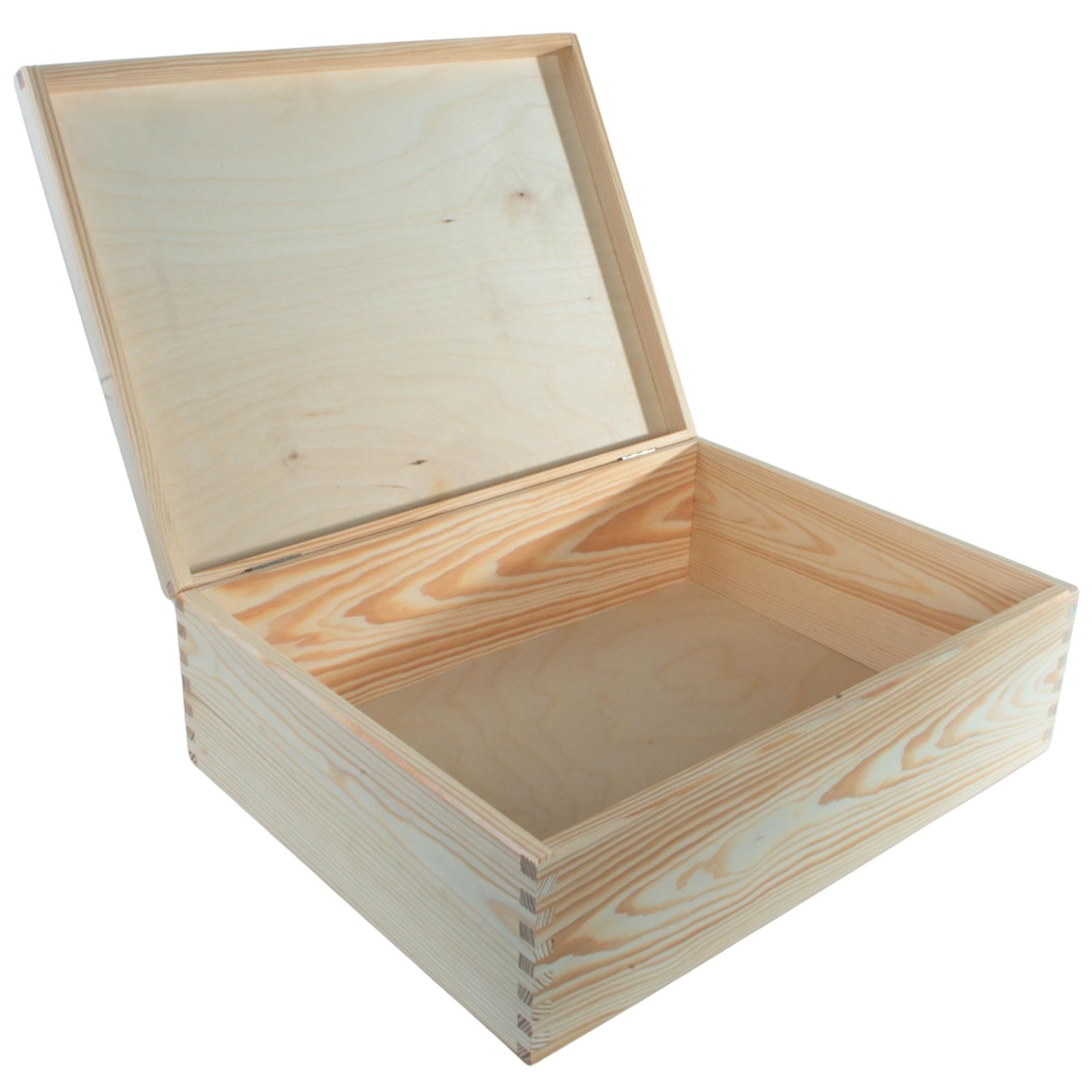 Large Deep Wooden Keepsake Box w/ Lid | 40 x 30 x 13.5 cm | A4 Docs Gift Storage