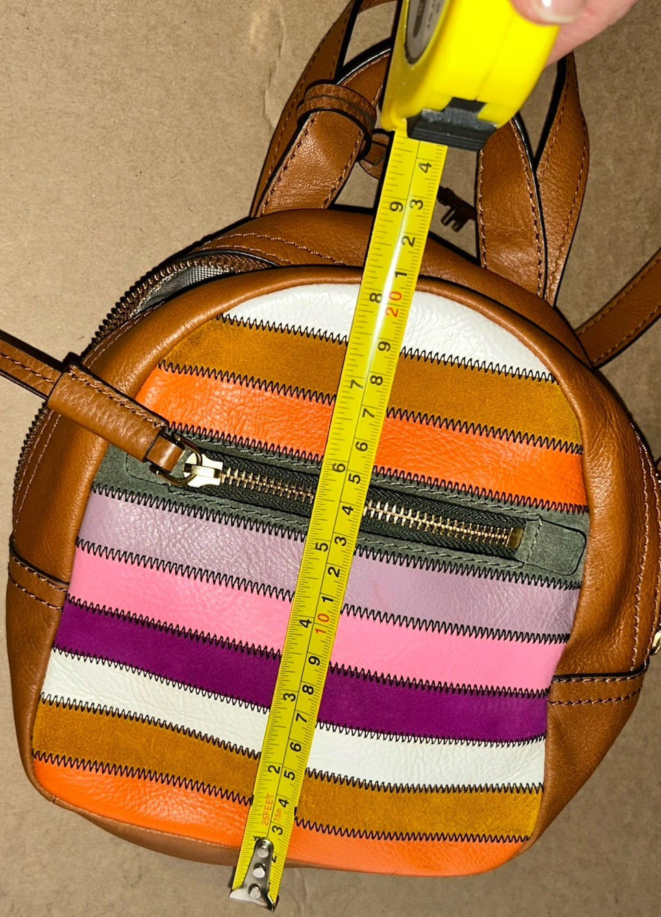 Fossil Megan Colored Patchwork Mini Leather Backp… - image 21