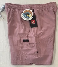 QUICKSILVER 7  Rose Red Cargo Board Shorts Swim Trunks Men  s Medium NWT 80