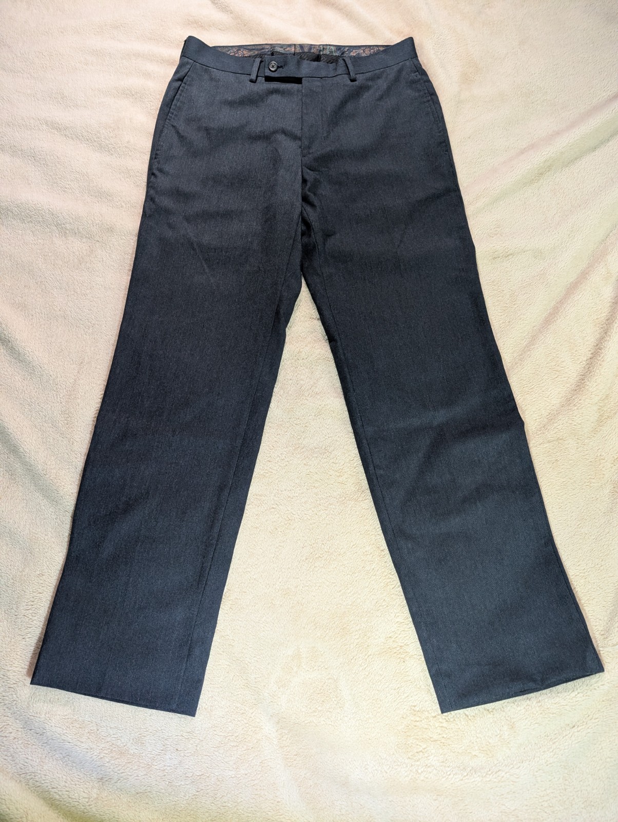 Lauren Ralph Lauren Size 30x30 Career Flat Front Pants Navy Button Zip Career