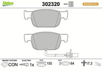 Valeo Bremsbelagsatz, Scheibenbremse 302320 FüR Audi
